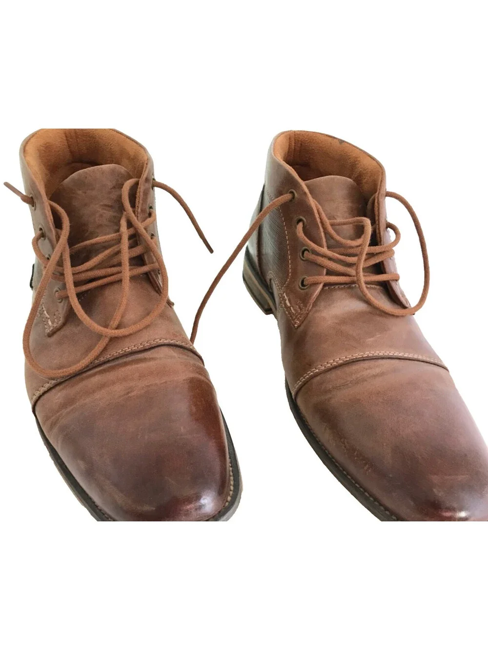 Steve Madden Mens P-Klatin Brown Leather Lace-Up Ankle P-Klatan Boots Size 9